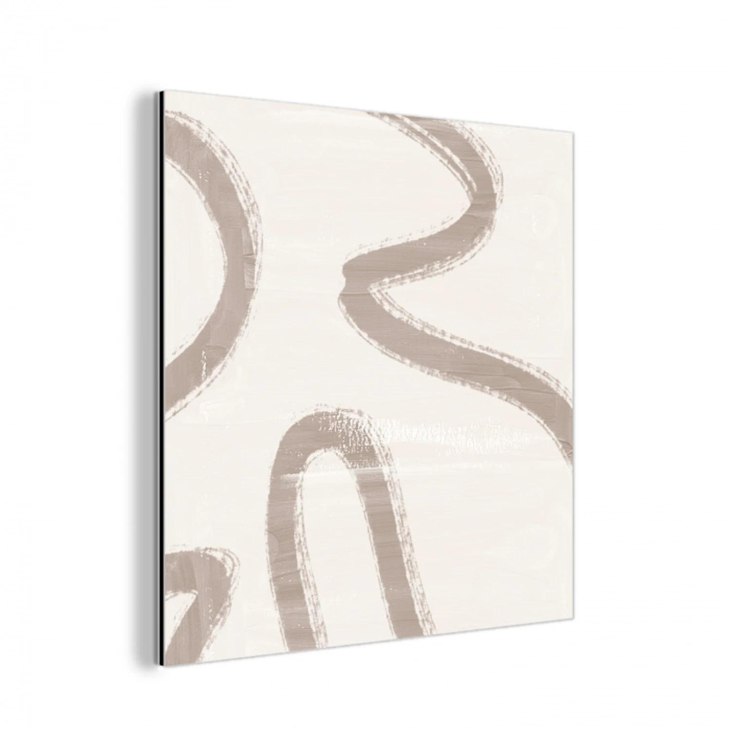 Moderne kunst - Beige - Abstract aluminium wit klein -3d