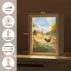 Kippen - Landelijke rust - Natuur Light Box met kabel (Tafellamp) klein -USP_NL