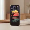Strand - Minimalistisch - Zon - Oranje Telefoonhoesje iPhone 17 Pro klein -sfeer2