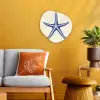 Blauwe zeester - Minimalistisch - Beige Wandcirkel Organisch Forex 3mm klein -sfeer4
