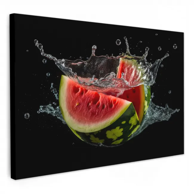 Watermeloen - Zwart - Water - Fruit - Meloen KitchenYeah - Keuken - Canvas klein -3d