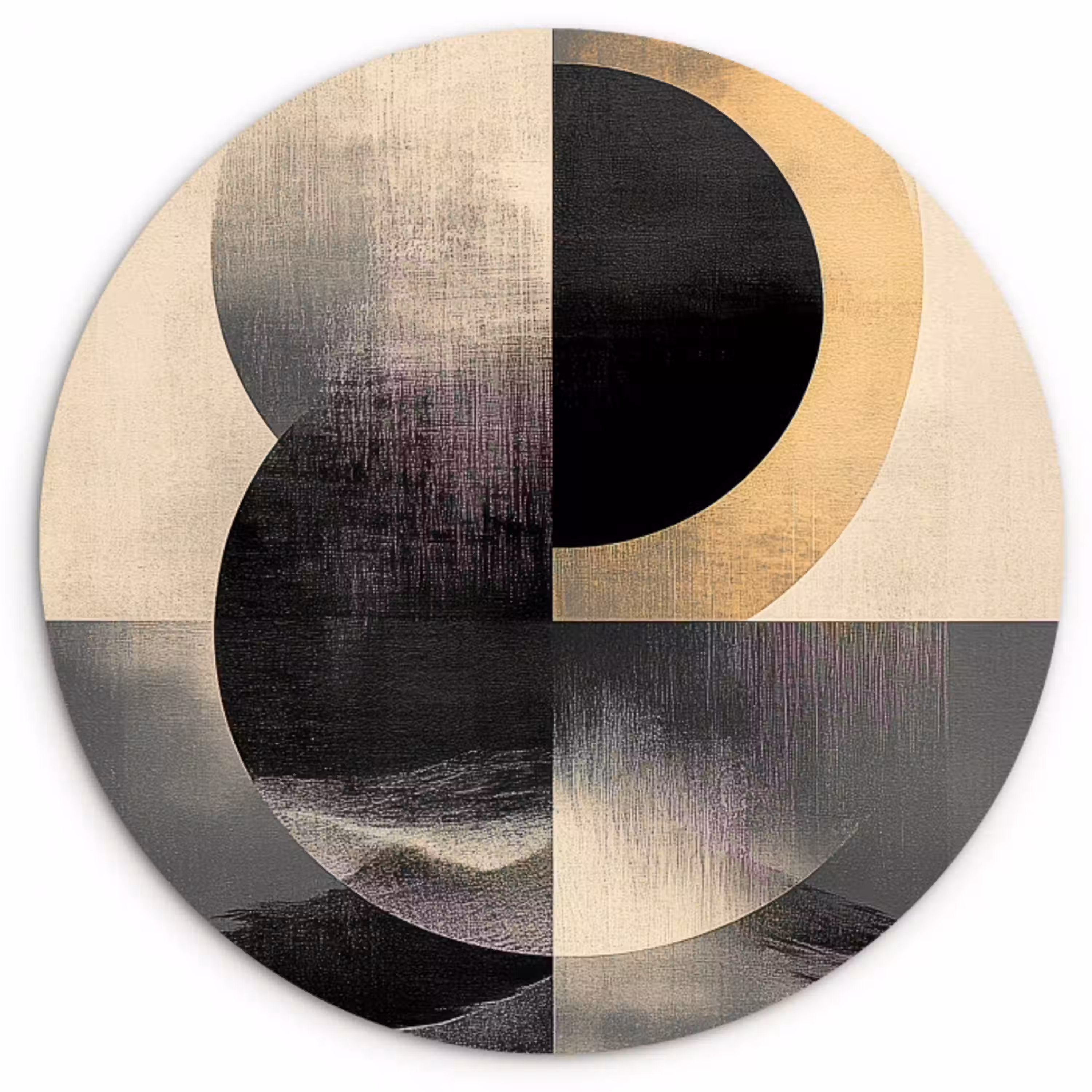 Cirkels - Schaduw - Abstract Wandcirkel kunststof plaat 5mm dik klein -3d