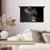 Vrouw - Make-up - Koper - Zwart Wandkleed katoen klein -sfeer1