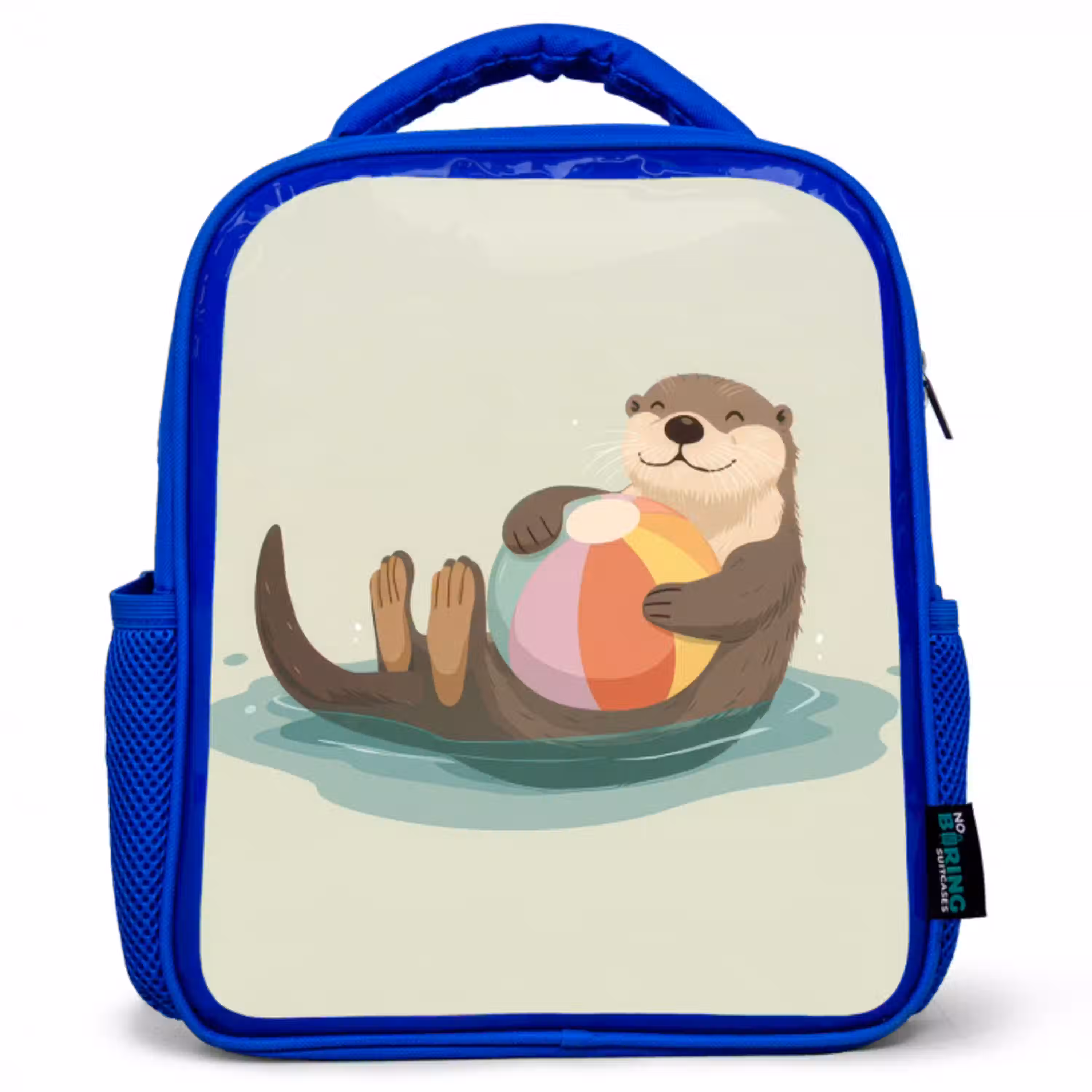 Otter - Strandbal - Kleurrijk Kinderrugzak - Blauw middel -3d
