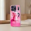 Roze - Verf - Coffee Telefoonhoesje iPhone 17 Pro klein -sfeer2
