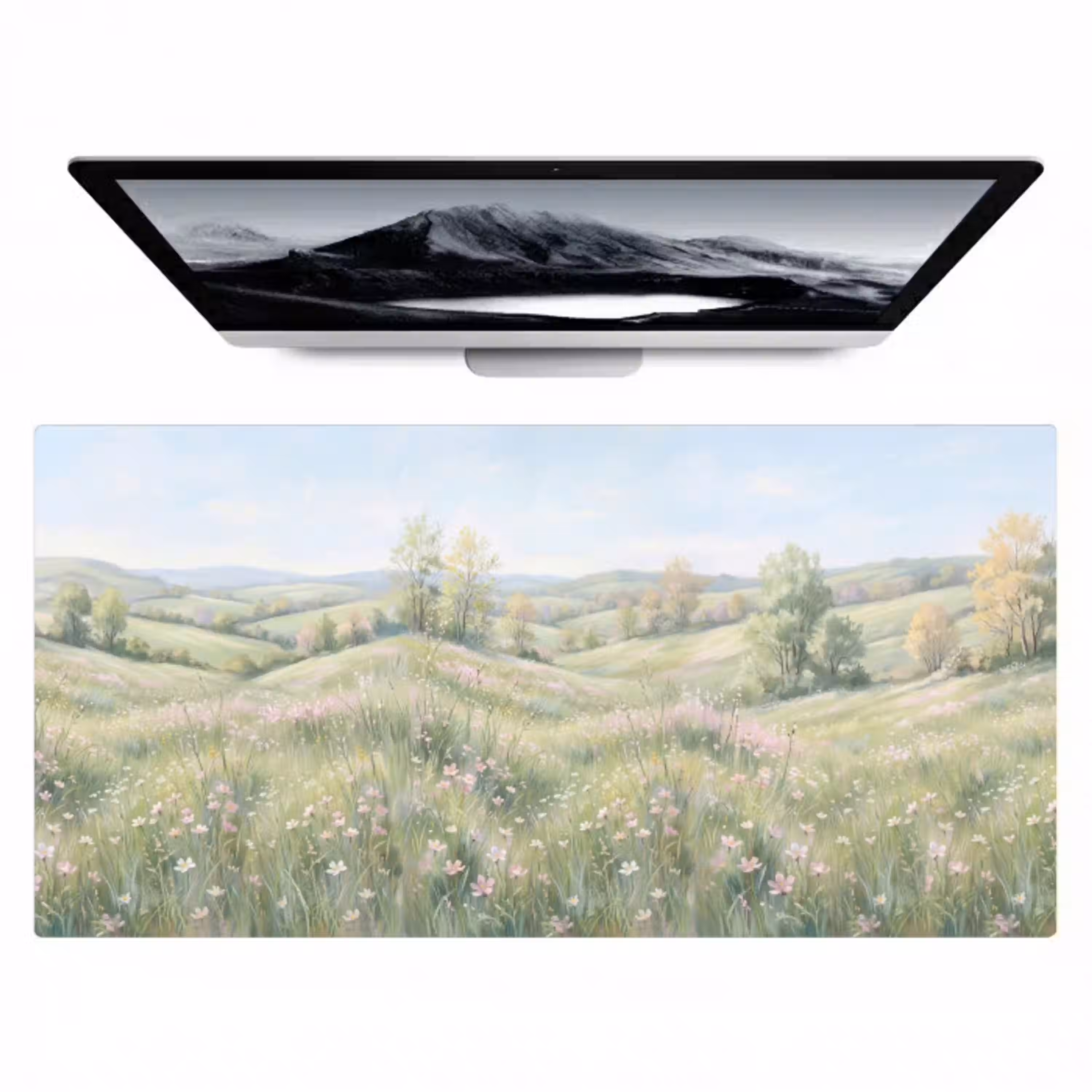 Bloemen veld - Bloemen - Groen Muismat XXL klein -zzz3d