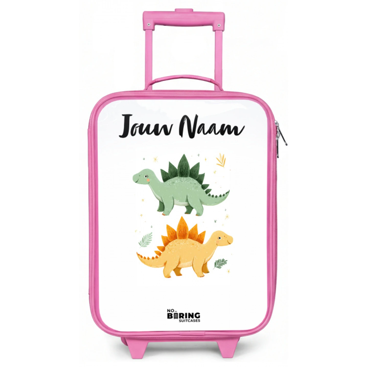 Dinos - Dieren - Groen - Oranje Kinderkoffer - Roze klein -zz3dotto