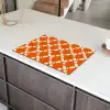 Oranje - Ruitpatroon - Wit Inductie beschermer vinyl 3mm klein 276 -sfeer8