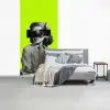 Vrouw - Sterrenhemel - Groen fotobehang vinyl groot -slaapkamer