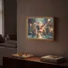 Kerstvreugde - Sneeuw - Kleurrijk Light Box met batterij (Wandlamp) middel -sfeer1