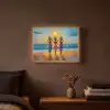 Vrouwen - Strand - Zondsondergang Light Box met batterij (Wandlamp) middel -sfeer4