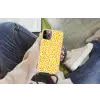 Koraal - Wit - Geel - Patroon - Zomer Hoesje iPhone 12 Pro met koord klein -hand