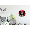 Hond - Hartjesbril - Loveyou - Rood Wandcirkel aluminium klein -kinderkamer