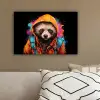 Graffiti - Wasbeer - Jas - Zwart canvas 2cm klein -sfeer3