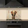 Olifant - Slurf - Mozaïek - Abstract keuken achterwand spatscherm klein -sfeer1
