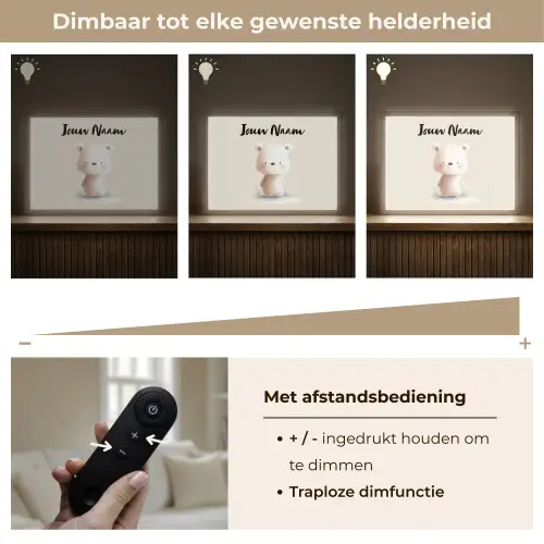 Beertje - Sneeuwvlokje - Wit - Pluizig Light Box met batterij (Wandlamp kind) middel -USP_dimbaarNL