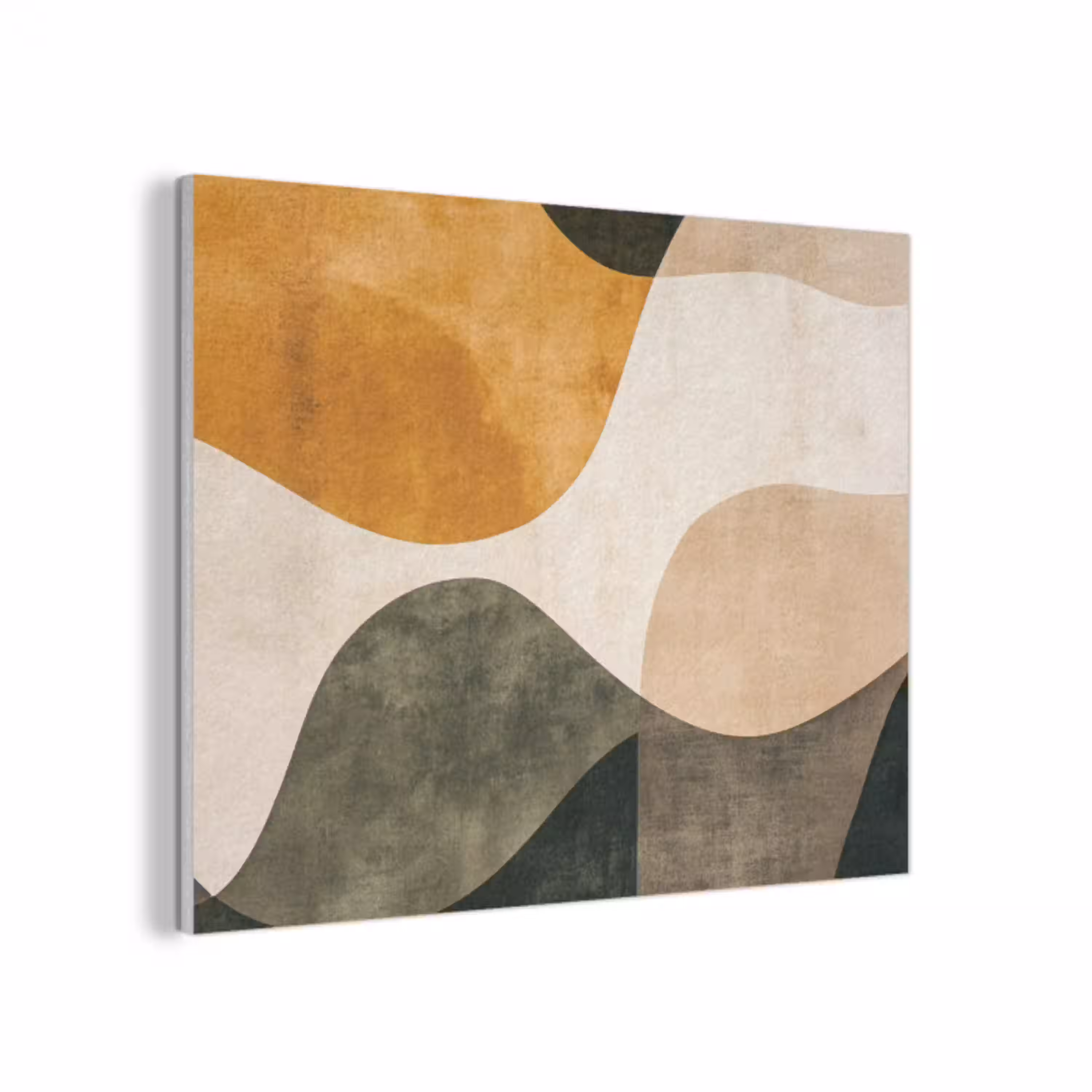 Vormen - Okergeel - Abstract PET vilt klein -3d