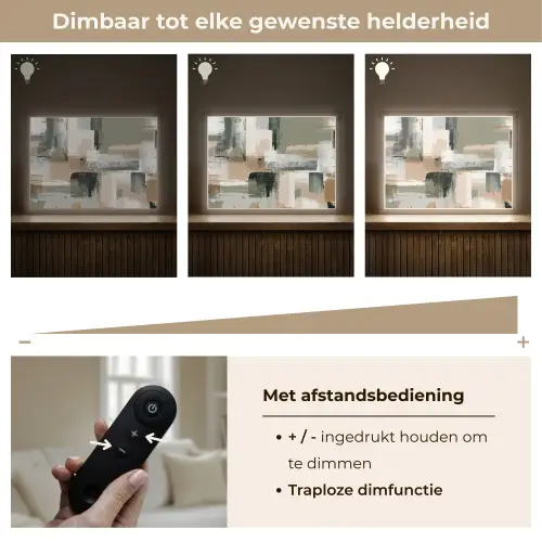 Penseelstreken - Abstract - Aardetinten Light Box met batterij (Wandlamp) middel -USP_dimbaarNL