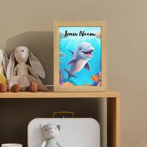 Dolfijn - Zeedieren - Onderwater - Kinderen - Meisjes Light Box met kabel (Kinderlampje) klein -sfeer2_kind