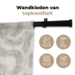 Lijnen - Patroon - Beige - Minimalistisch Wandkleed katoen klein 269 -sfeer2