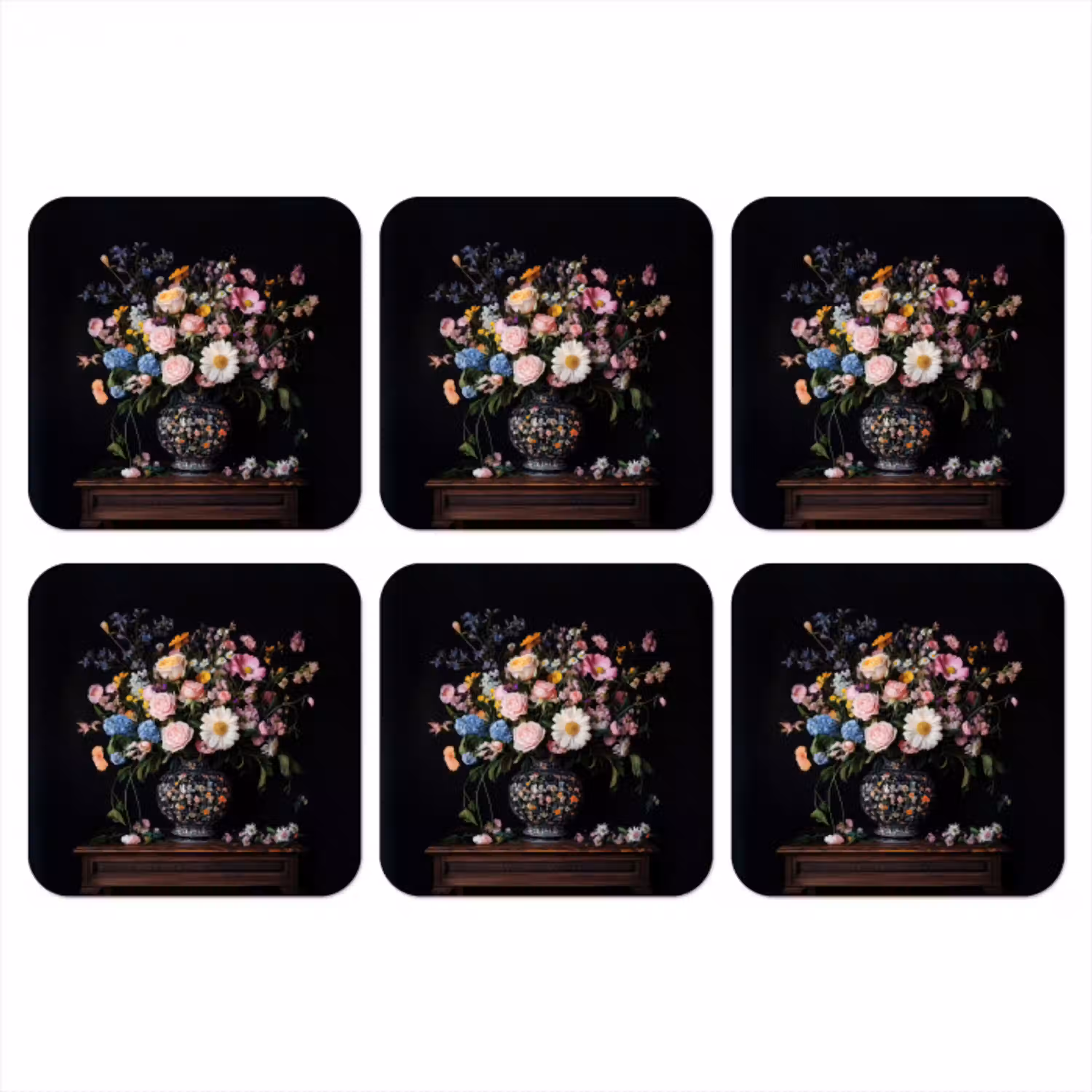 Bloemenvaas - Hout - Bloemen - Boeket onderzetter kurk middel -3d