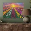 Tulpenveld - Zonsondergang - Kleurrijk PET vilt klein -sfeer2