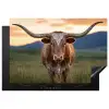 Longhorn - Landschap - Zonsondergang Inductie beschermer vinyl 3mm klein -3d