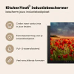Stormachtige Klaprozenhemel Inductie beschermer vinyl 3mm middel -sfeer2