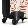 Donkerrode abstracte vormen op beige NBS - Handbagage koffer - Volwassenen Unisex middel -wiel