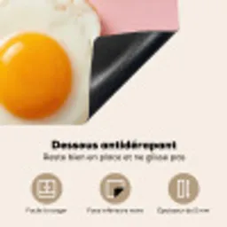 Eieren - Bloem - Roze Inductie beschermer vinyl 3mm middel -usfeer4_FR