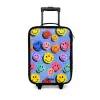 Een speels en kunstzinnig patroon van kleurrijke smileys Kinderkoffer - Zwart klein -3d