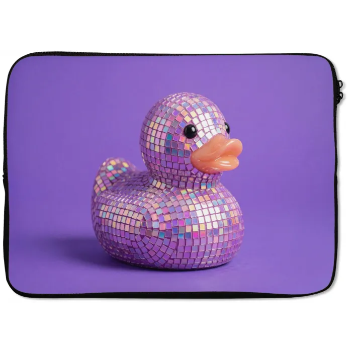 Disco - Eend - Paars laptophoes neopreen klein -zkaufland3dotto