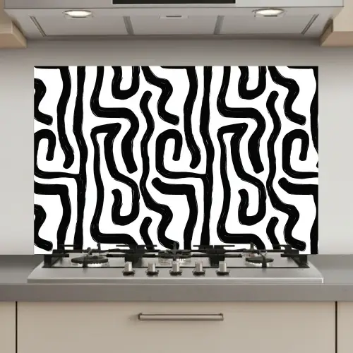 Modern - Lijnen - Zwart keuken achterwand spatscherm klein 900 -3d_website