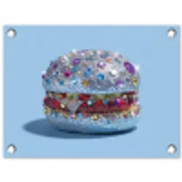 Glitters - Hamburger - Blauw tuinposter los doek klein -3d