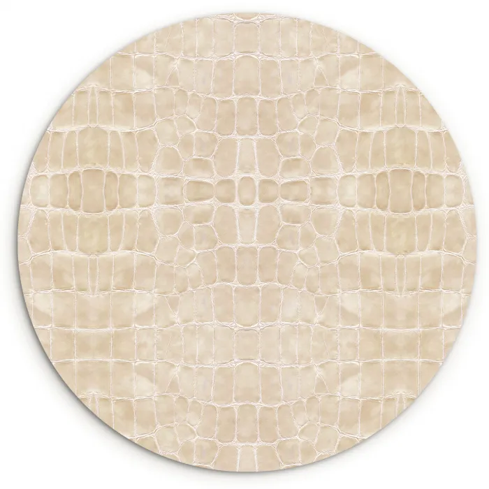 Krokodil - Leer - Beige Wandcirkel plexiglas klein 852 -3d