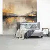 Abstract - Modern - Beige - Aesthetic - Goud fotobehang vinyl groot -slaapkamer