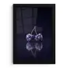 Porselein- Kersen - Delfts - Blauw fotolijst zwart zonder passe partout klein -3d