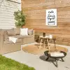 Illustratie - Café - Koffiemachine - Kopjes Tuinposter op houten frame 2 cm dik klein -sfeer2