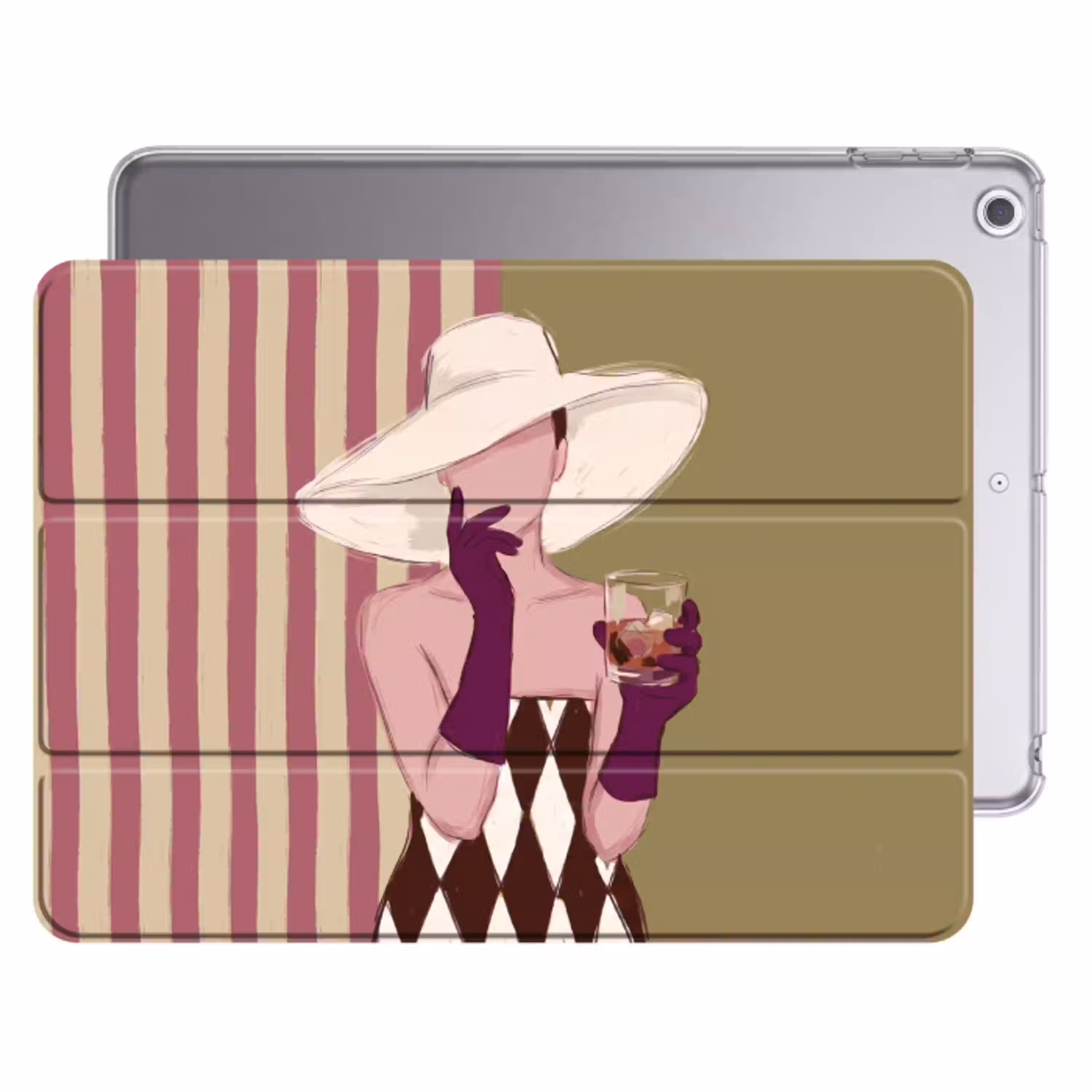 Vrouw - Hoed - Mode - Abstract - Kleurrijk Apple iPad 2017 middel -threedimensional_3d_global