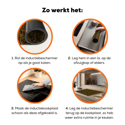 Bruin - Vlekken - Graniet Inductie beschermer vinyl 3mm klein 276 -zzzzzzz-td-werking