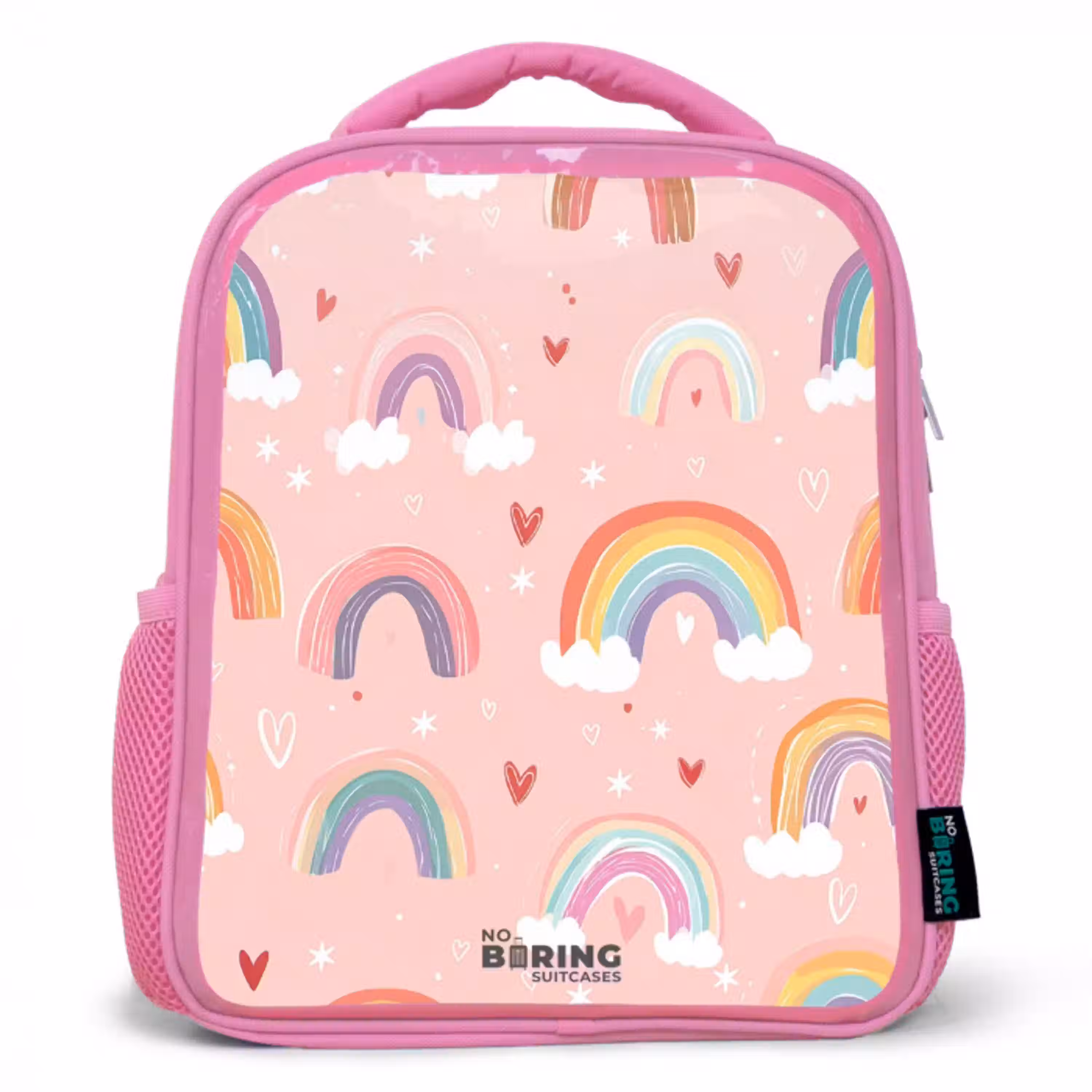 Regenbogen op een roze achtergrond Kinderrugzak - Roze middel -3d