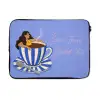Mok - Koffie - Vrouw - Paars laptophoes neopreen klein -3d