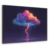Donderwolk - Bliksemschicht - Licht - Blauw Textielframe zwart klein -3d