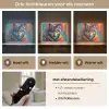 Graffiti - Wolf - Street art - Blauw Light Box met batterij (Wandlamp) middel -USP_lichtkleurNL