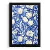 Bloemen - Delfts Blauw - Patroon - Tulp fotolijst zwart zonder passe partout klein -3d