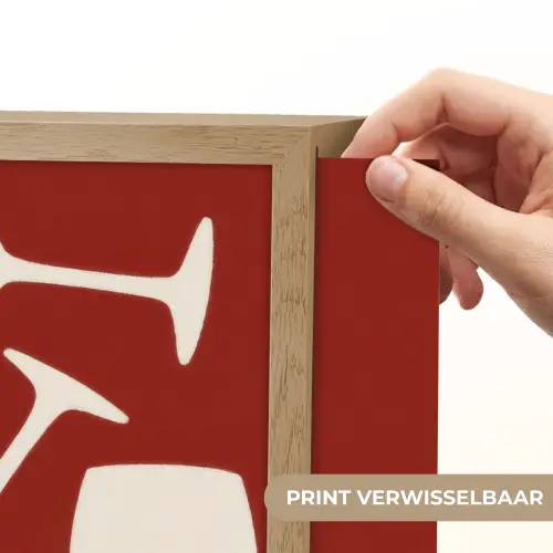 Wijnglazen - Silhouetten - Wit Light Box met batterij (Wandlamp) middel -USP_websiteprintNL