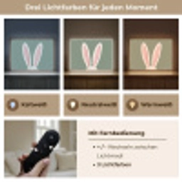 Hazen - Oren - Roze Light Box met batterij (Wandlamp) middel -USP_lichtkleurDE