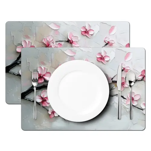 Bloesem - Kunstzinnig - Roze - Sakura Placemat vinyl groot -zzsfeer2_Kitchenyeah-website