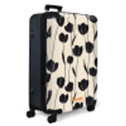 Tulpen - Patroon - Zwart NBS - Large koffer - Volwassenen Unisex groot -product1