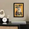 Geel - Uil - Vogel - Decoratie fotolijst zwart zonder passe partout klein -sfeer1